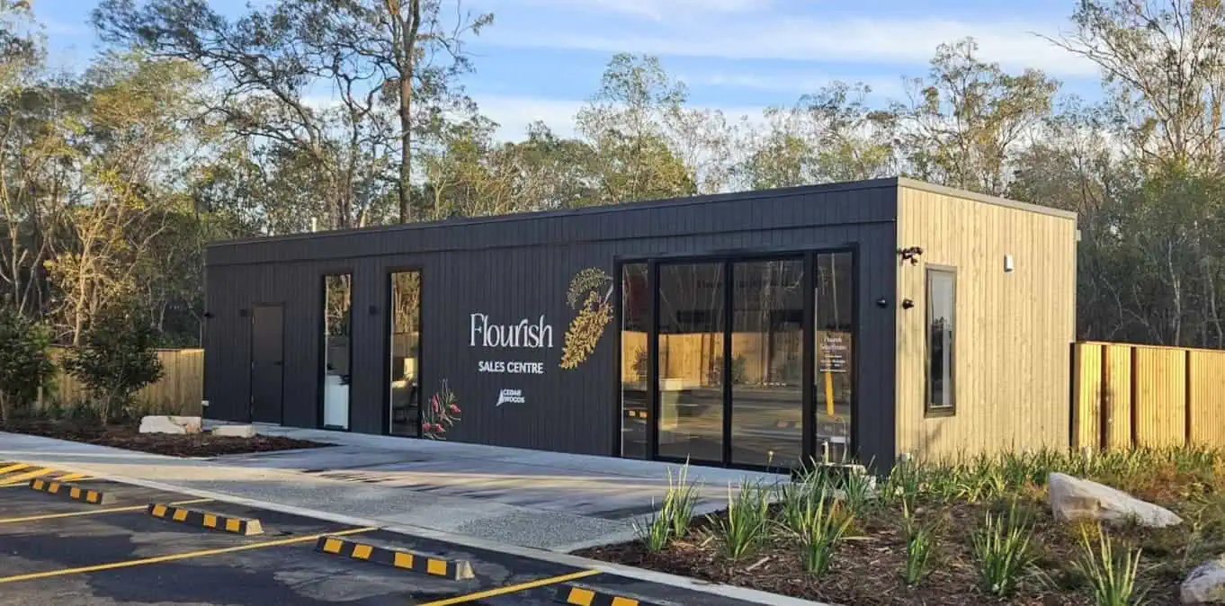 a store near the trees